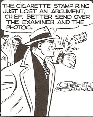 Dick Tracy with his two-way wrist radio